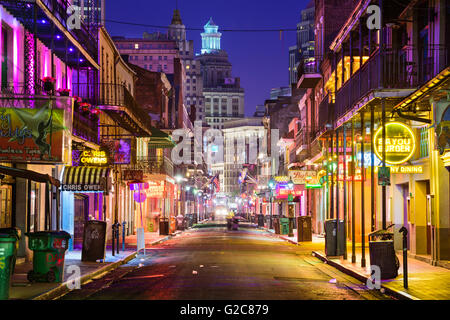 Bourbon Street, New Orleans, Louisiana, USA at night. Stock Photo