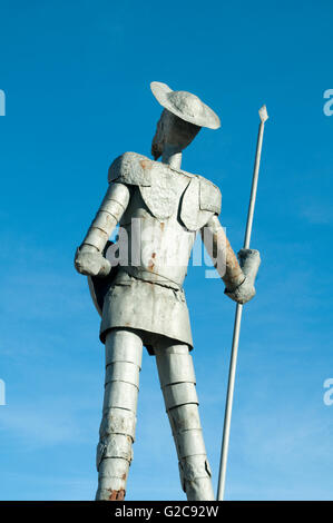 Don Quixote sculpture. Puerto Lapice, Ciudad Real province, Castilla La Mancha, Spain. Stock Photo
