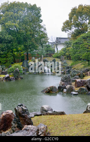 Nijo Castle, Ninomaru Garden Pond Stock Photo