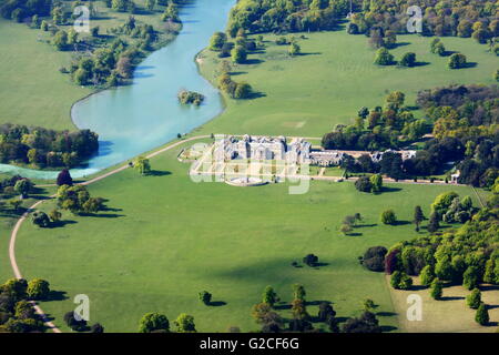 Aerial view of Holkham Hall Stock Photo