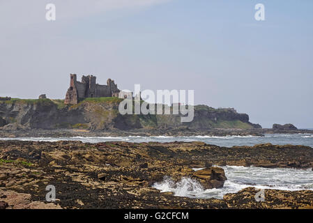 Scotland Tantallon castle from Seacliff harbour North Berwick East Lothian Stock Photo