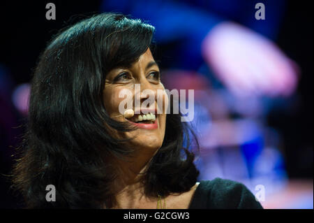 Author Polly Samson talking about her life & work on stage at Hay Festival 2016 Stock Photo