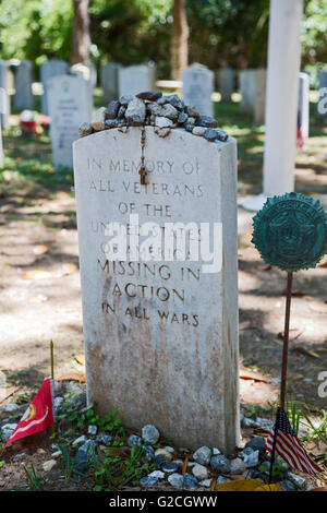 Savannah, Georgia - A memorial to soldiers missing in action at Bonaventure Cemetery. Stock Photo