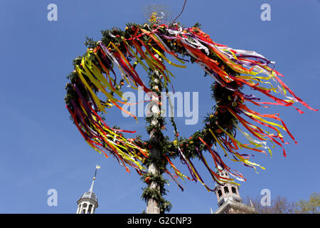 maypole, Leer, East Friesland, Lower Saxony, Germany Stock Photo