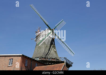 Old Mill, Pewsum, East Friesland, Lower Saxony, Germany Stock Photo