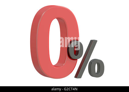 3D zero percent isolated on white Stock Photo - Alamy