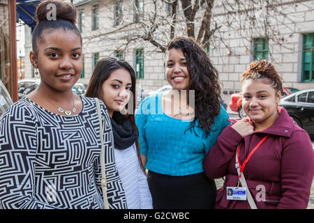 Four high school friends Stock Photo