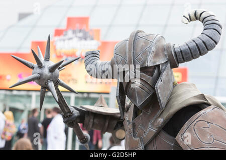 London, UK. 28 May 2016. Cosplayers gather to take part in the MCM Comic Con at Excel Exhibition Centre. The event finishes on Sunday, 29th. Credit:  Nick Savage/Alamy Live News. Stock Photo