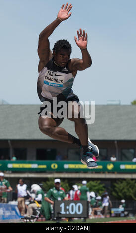 Eugene, USA. 28th May, 2016. Omar Craddock of the United States competes during Men's Triple Jump Final at the 2016 IAAF Diamond League in Eugene, the United States, on May 28, 2016. Omar Craddock took the third place with 17.15 metres. © Yang Lei/Xinhua/Alamy Live News Stock Photo