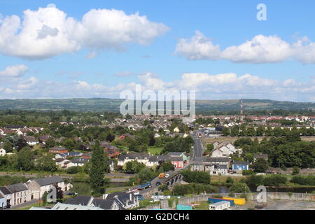 Kilkenny Town, Ireland Aerial view from St Canice's Cathedral Stock Photo