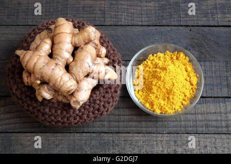 Turmeric powder, agriculture product, nutrition, healthy food, natural cosmetic for beauty care, can treat stomach ache Stock Photo