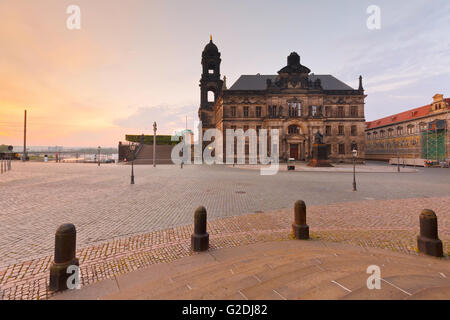 View of the higher regional court in the old town of Dresden, Germany. Stock Photo