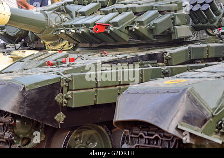 T-72M Main Battle Tanks of the Indian Army, Kolkata, West Bengal, India Stock Photo