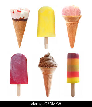 Ice cream and frozen popsicle collection Stock Photo