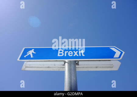 Brexit on a footpath sign in Bristol in the UK. Stock Photo