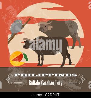 Philippines. Retro styled image. Vector illustration Stock Vector