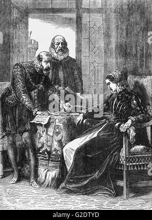 Abdication of Mary Queen of Scots, Lochleven Castle, Scotland, 24 July ...