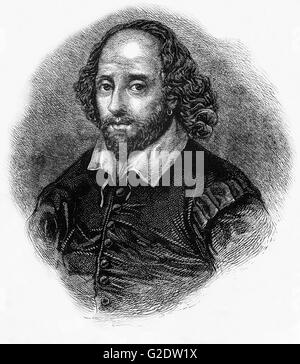 William Shakespeare (1564  – 1616), English poet, playwright, and actor, widely regarded as the greatest writer in the English language and the world's pre-eminent dramatist; often called England's national poet, and the 'Bard of Avon'