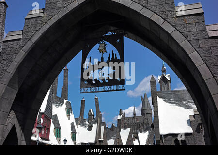 Entrance to Harry Potter World, Universal Studios California Stock Photo