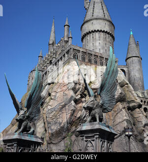 Hogwarts castle at Universal Studios Hollywood California Stock Photo