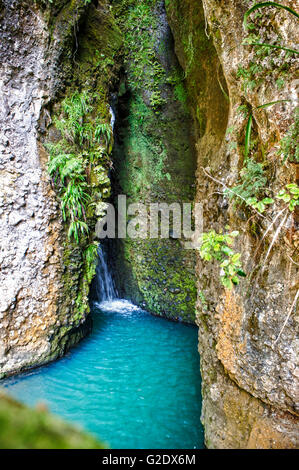 Cascades Falls located in the northern part of Waitakere Ranges Regional Park, Auckland, New Zealand. Stock Photo
