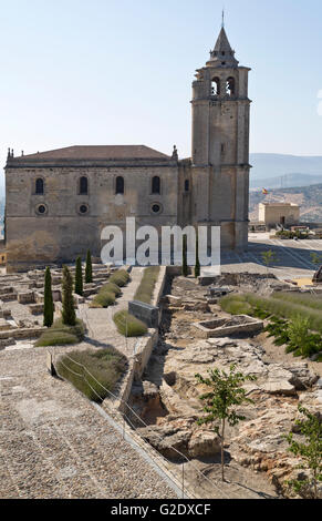 View of the Abbey from the walls of the Alcazar in the Fortaleza de La Mota, Spain Stock Photo