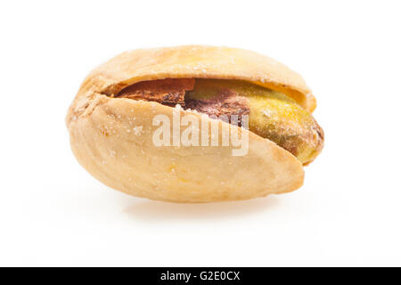 single pistacio macro shoot isolated on white background Stock Photo