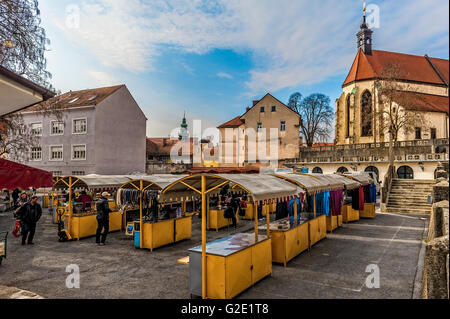 Town Church Of St George And The Market Square In Weikersheim Baden Wuerttemberg Stock Photo Alamy