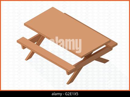 wooden table vector 3d illustration Stock Vector