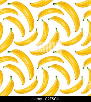 Seamless Stylish Pattern with Ripe Bananas. Fruit Wallpaper Stock Vector