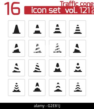Traffic Icons White On Black Flat Design Circle Set Big Stock Vector ...