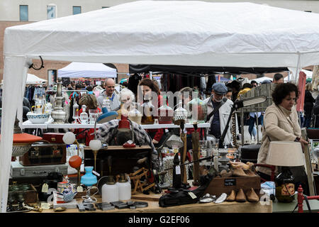 Madrid, Spain, 29 st May 2016.  A little market view in Cuartel Conde Duque, Madrid, Spain. Enrique Davó/Alamy Live News. Stock Photo