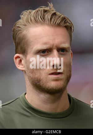 Augsburg, Germany. 29th May, 2016. Germany's Andre Schuerrle at the international soccer match between German and Slovakia in the WWK Arena in Augsburg, Germany, 29 May 2016. Photo: ANDREAS GEBERT/dpa/Alamy Live News Stock Photo