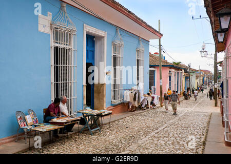 Horizontal street view in Trinidad, Cuba. Stock Photo