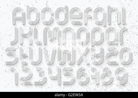 set of sport style alphabet letters and numbers over white background. vector, 3d font type design. running track concept typese Stock Vector