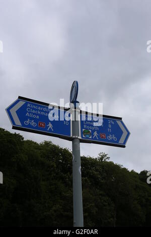 Signpost on Fife Coastal Path in Culross Fife Scotland  May 2016 Stock Photo