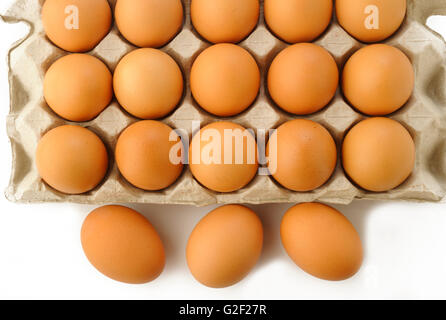 fresh eggs in package Stock Photo