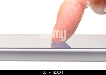 Browsing content on smartphone Stock Photo