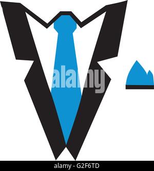 Suit with tie and handkerchief Stock Vector