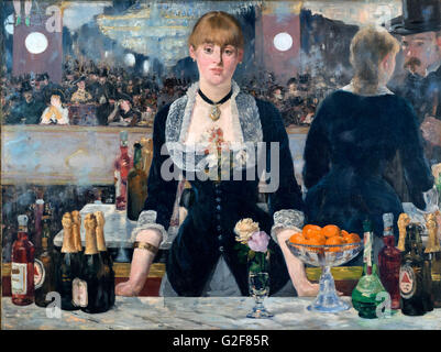 A Bar at the Folies-Bergère by Edouard Manet, Oil on Canvas, 1882 Stock ...
