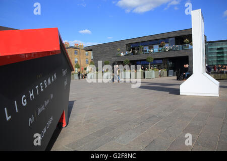 The Lighterman modern British gastro pub, on Granary Square, on the Kings Cross estate, in north London, England, UK Stock Photo