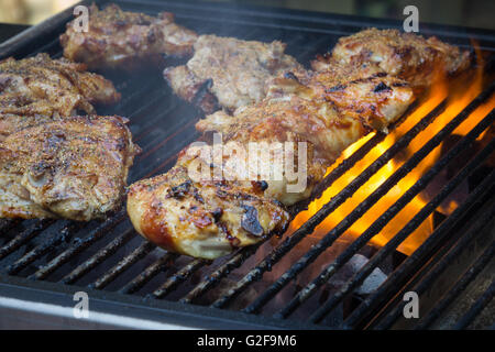 BBQ Chicken on the summer grill Stock Photo