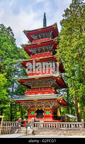 Five-storey Pagoda at Tosho-gu shrine in Nikko Stock Photo