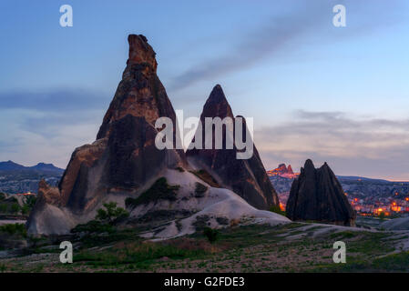 Uchisar castle in Cappadocia, Turkey. Stock Photo