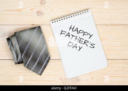 necktie and notepad greetings card Stock Photo