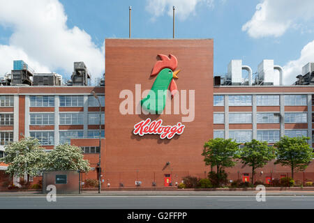 The Kellogg's factory located on Barton Dock Road between the areas of Stretford and Trafford Park in Greater Manchester, UK. Stock Photo