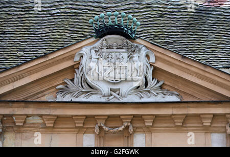 Coat of Arms on a building at Panska Street in Old Town Bratislava Stock Photo