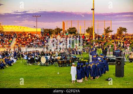 High School Graduation ceremonies at Joseph A. Gregori High School in Salida California Stock Photo