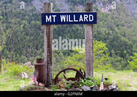 The site of the Mt. Willard Section House along the old Maine Central Railroad in Crawford Notch New Hampshire Stock Photo
