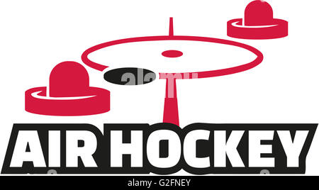 Air hockey field with word Stock Photo
